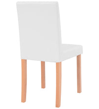 Esszimmertisch und Stühle 5-tlg. Kunstleder Eiche Cremeweiß