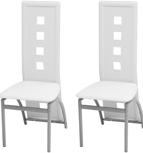 Esszimmerstühle 2 Stk. Weiß Kunstleder