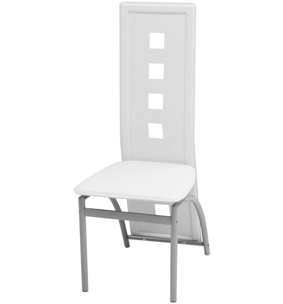 Esszimmerstühle 2 Stk. Weiß Kunstleder