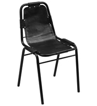 Esszimmerstühle 2 Stk. Schwarz Echtleder