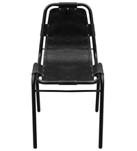 Esszimmerstühle 2 Stk. Schwarz Echtleder