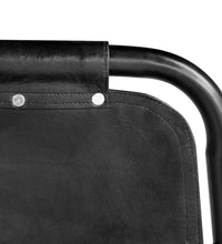 Esszimmerstühle 2 Stk. Schwarz Echtleder