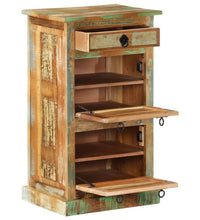 Schuhschrank mit 4 Fächern und Schublade Altholz Massiv