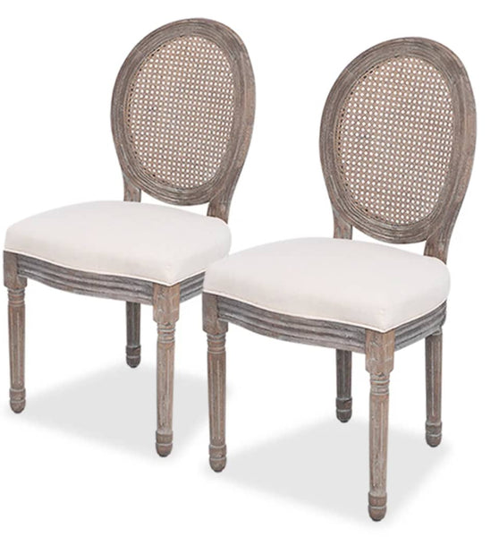 Esszimmerstühle 2 Stk. Creme Stoff