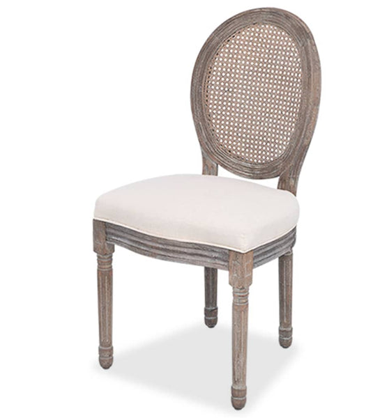 Esszimmerstühle 2 Stk. Creme Stoff