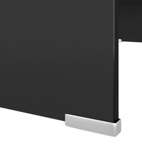 TV-Tisch/Bildschirmerhöhung Glas Schwarz 70x30x13 cm