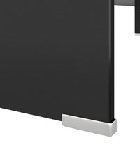 TV-Tisch/Bildschirmerhöhung Glas Schwarz 100x30x13 cm