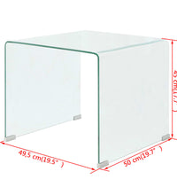 Couchtisch aus gehärtetem Glas 49,5 x 50 x 45 cm Transparent