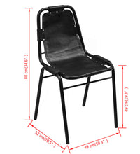 Esszimmerstühle 6 Stk. Schwarz Echtleder