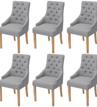 Esszimmerstühle 6 Stk. Hellgrau Stoff