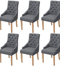 Esszimmerstühle 6 Stk. Dunkelgrau Stoff