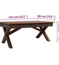 Couchtisch Gemischtes Altholz 110x60x45 cm