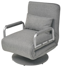 Drehstuhl und Schlafsofa Hellgrau Stoff