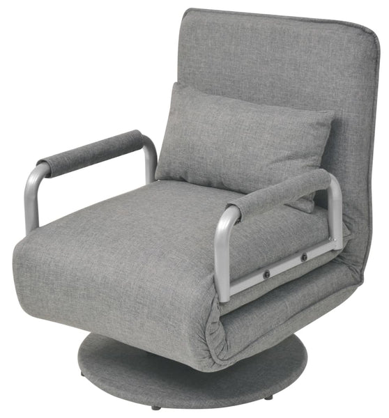 Drehstuhl und Schlafsofa Hellgrau Stoff