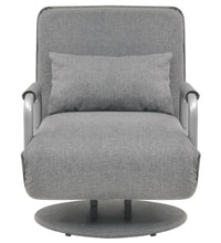 Drehstuhl und Schlafsofa Hellgrau Stoff