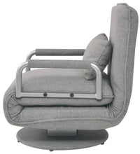 Drehstuhl und Schlafsofa Hellgrau Stoff