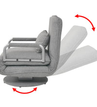 Drehstuhl und Schlafsofa Hellgrau Stoff