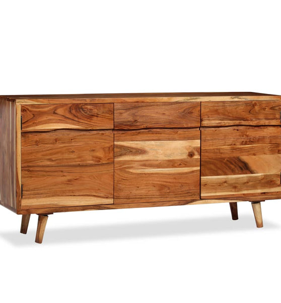 Sideboard Massivholz mit geschnitzten Türen 160×40×75 cm