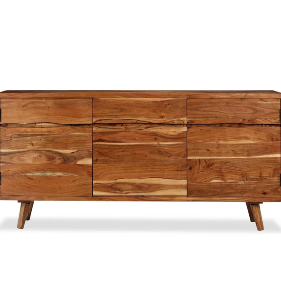 Sideboard Massivholz mit geschnitzten Türen 160×40×75 cm