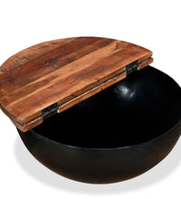 Couchtisch Altholz Massiv Schwarz Schüsselform