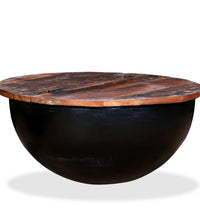 Couchtisch Altholz Massiv Schwarz Schüsselform