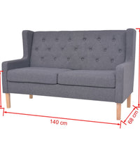 Sofa 2-Sitzer Stoff Grau