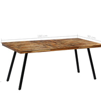 Esstisch Recyceltes Teakholz und Stahl 180x90x76 cm