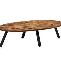 Couchtisch Recyceltes Massivholz Teak Oval 120x60x30 cm