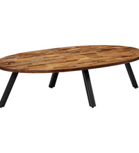 Couchtisch Recyceltes Massivholz Teak Oval 120x60x30 cm