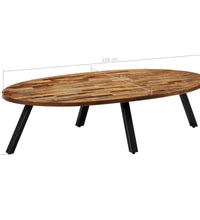 Couchtisch Recyceltes Massivholz Teak Oval 120x60x30 cm