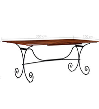 Esstisch Massivholz mit Honigfarbenem Finish 200x100x76 cm