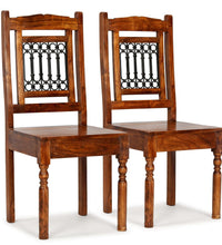 Esszimmerstühle 2 Stk. Massivholz mit Honigfarbenem Finish