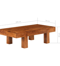 Couchtisch Massivholz mit Honigfarbenem Finish 100x50x30 cm