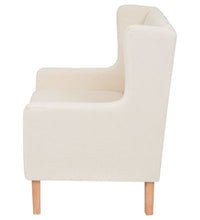 2-tlg. Sofa-Set Stoff Cremeweiß