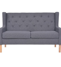 2-tlg. Sofa-Set Stoff Grau