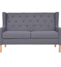 3-tlg. Sofa-Set Stoff Grau