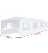 Gartenzelt 3x12 m Weiß