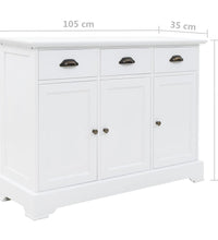 Sideboard mit 3 Türen MDF und Kiefernholz 105x35x77,5 cm