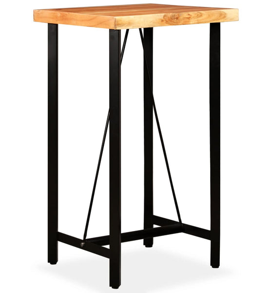 Bar-Set 3-tlg. Akazie Massivholz, Echtleder und Canvas