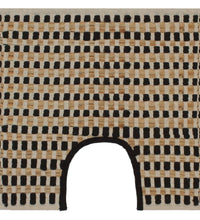 Handgewebtes Badematten-Set Jute Stoff Natur und Schwarz