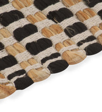 Handgewebtes Badematten-Set Jute Stoff Natur und Schwarz
