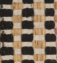 Handgewebtes Badematten-Set Jute Stoff Natur und Schwarz
