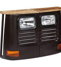 LKW-Sideboard Massivholz Mango Dunkelgrau