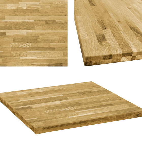 Tischplatte Eichenholz Massiv Quadratisch 44 mm 70x70 cm
