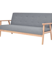 Sofa-Set 2-tlg. Stoff Hellgrau