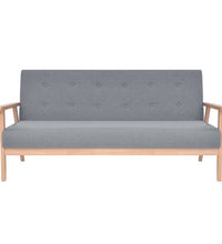 Sofa-Set 2-tlg. Stoff Hellgrau