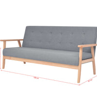 Sofa-Set 2-tlg. Stoff Hellgrau