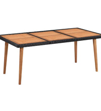 7-tlg. Garten-Essgruppe Poly Rattan Schwarz und Braun
