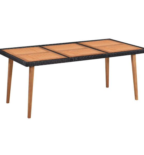 7-tlg. Garten-Essgruppe Poly Rattan Schwarz und Braun