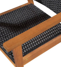7-tlg. Garten-Essgruppe Poly Rattan Schwarz und Braun
